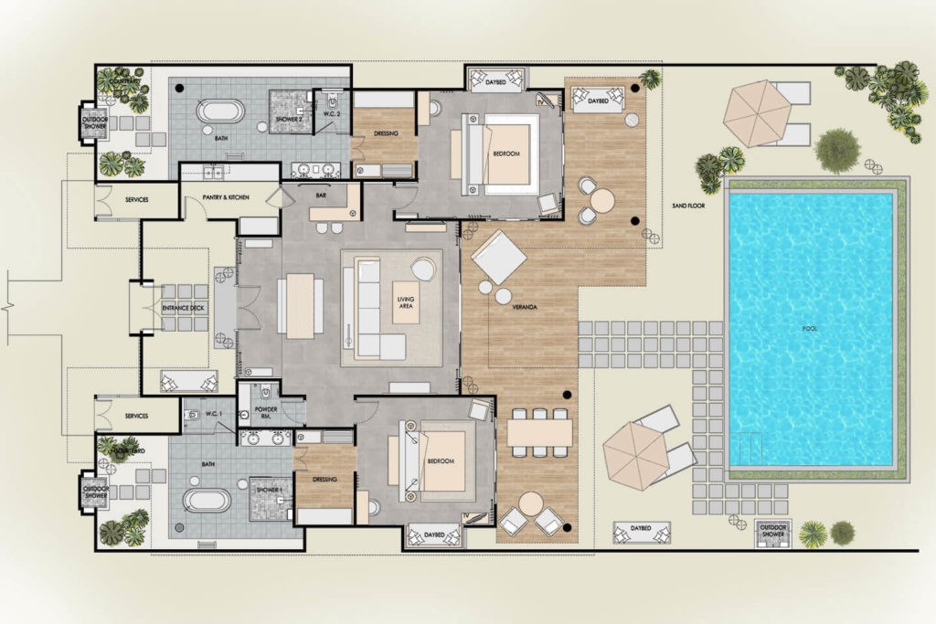 2 Bedroom Beach Villa with Pool, Finolhu, a Seaside Collection Resort (ex. Seaside Finolhu Maldives) 5*