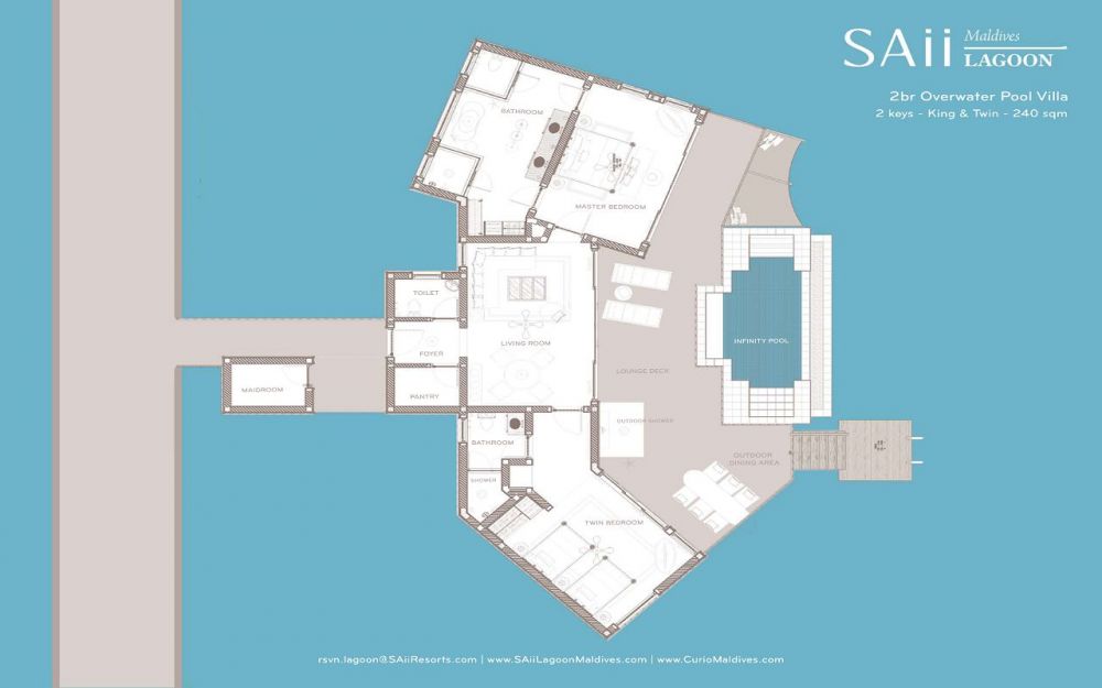 2 Bedroom Overwater Villa with Pool, Saii Lagoon Maldives 5*